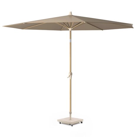 Platinum Riva parasol 250 cm rond teak mast taupe met kniksysteem Platinum Riva parasol 250 cm rond teak mast taupe met kniksysteem