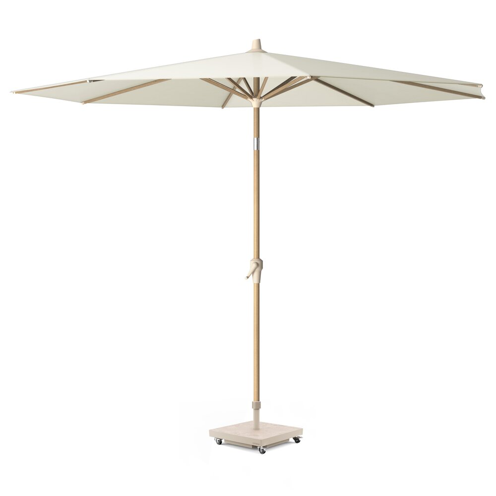 Platinum Riva parasol 250 cm rond teak mast ecru met kniksysteem Platinum Riva parasol 250 cm rond teak mast ecru met kniksysteem
