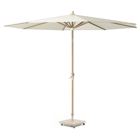 Platinum Riva parasol 250 cm rond teak mast ecru met kniksysteem Platinum Riva parasol 250 cm rond teak mast ecru met kniksysteem