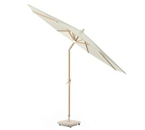 Platinum Riva parasol 250 cm rond teak mast ecru met kniksysteem Platinum Riva parasol 250 cm rond teak mast ecru met kniksysteem