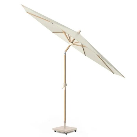 Platinum Riva parasol 250 cm rond teak mast ecru met kniksysteem Platinum Riva parasol 250 cm rond teak mast ecru met kniksysteem
