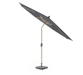 Platinum Riva parasol 250 cm rond teak mast antraciet met kniksysteem Platinum Riva parasol 250 cm rond teak mast antraciet met kniksysteem