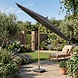 Platinum Riva parasol 250 cm rond teak mast antraciet met kniksysteem Platinum Riva parasol 250 cm rond teak mast antraciet met kniksysteem
