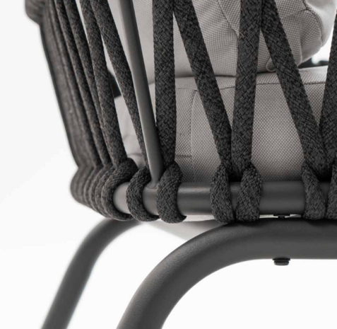AVH-Collectie Showroommodel Elegant stoel bank loungeset 4 delig antraciet rope
