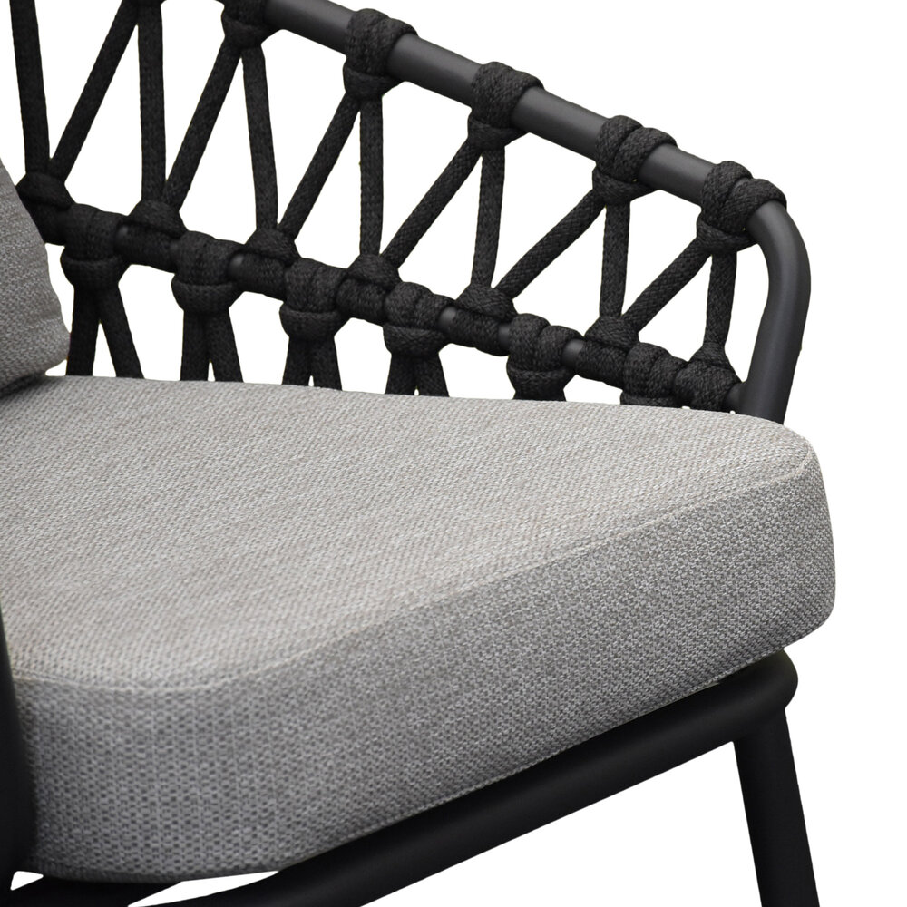 AVH-Collectie Showroommodel Elegant stoel bank loungeset 4 delig antraciet rope
