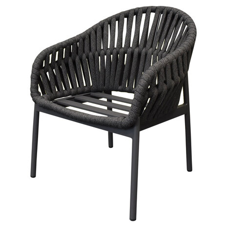AVH-Collectie Showroommodel set van 4 x Diamond dining tuinstoel zwart rope