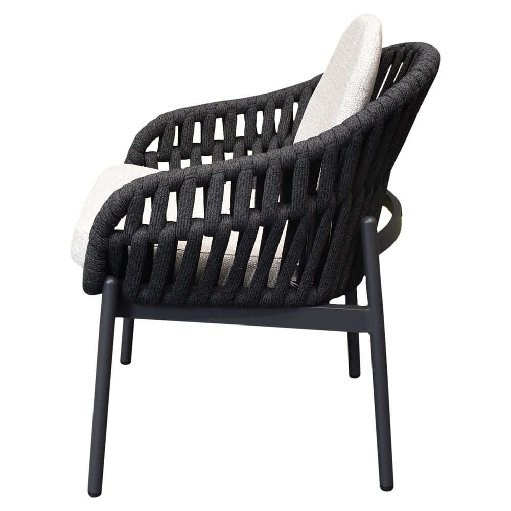 AVH-Collectie Showroommodel set van 4 x Diamond dining tuinstoel zwart rope