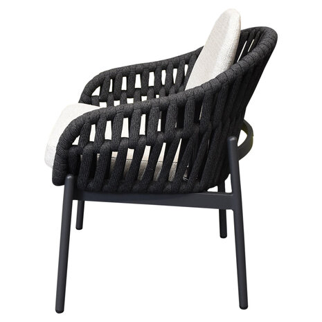AVH-Collectie Showroommodel set van 4 x Diamond dining tuinstoel zwart rope