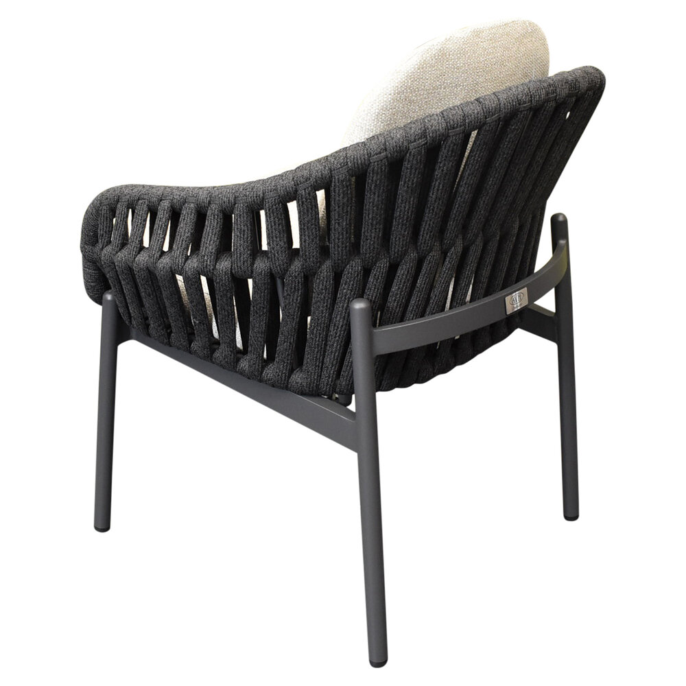 AVH-Collectie Showroommodel set van 4 x Diamond dining tuinstoel zwart rope