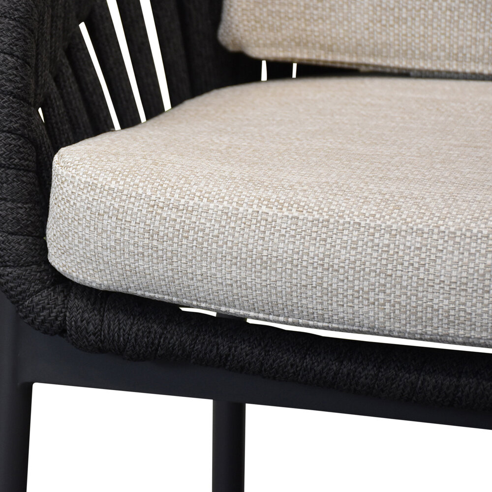 AVH-Collectie Showroommodel set van 4 x Diamond dining tuinstoel zwart rope