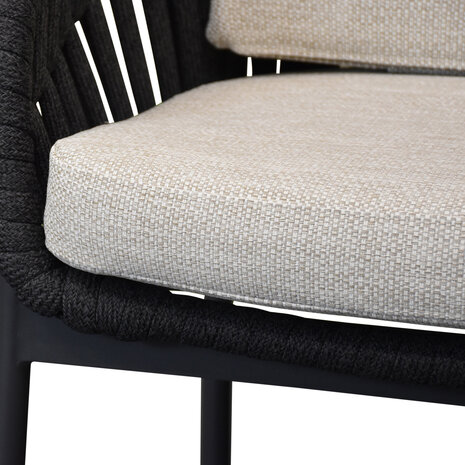 AVH-Collectie Showroommodel set van 4 x Diamond dining tuinstoel zwart rope