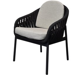 AVH-Collectie Showroommodel set van 4 x Diamond dining tuinstoel zwart rope