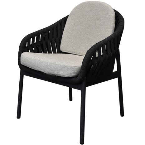 AVH-Collectie Showroommodel set van 4 x Diamond dining tuinstoel zwart rope