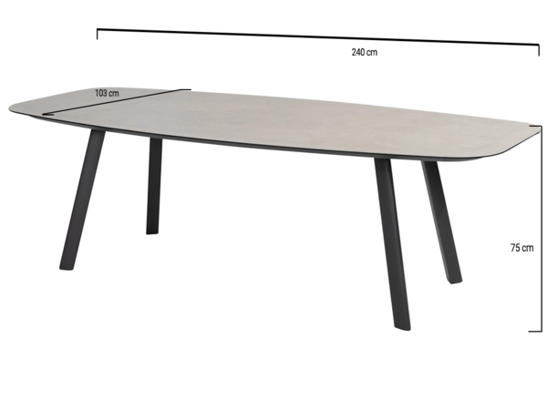 Taste 4SO Showroommodel Manolo dining tuintafel keramiek 240xH103 cm antraciet Taste 4SO Taste 4SO Showroommodel Manolo dining tuintafel keramiek 240xH103 cm antraciet Taste 4SO
