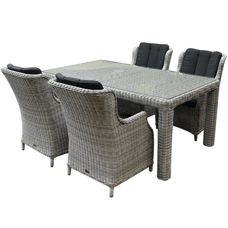 AVH-Collectie Showroommodel Darwin Bergamo dining tuinset 180x100xH75 cm 5-delig wit AVH-Collectie Showroommodel Darwin Bergamo dining tuinset 180x100xH75 cm 5-delig wit