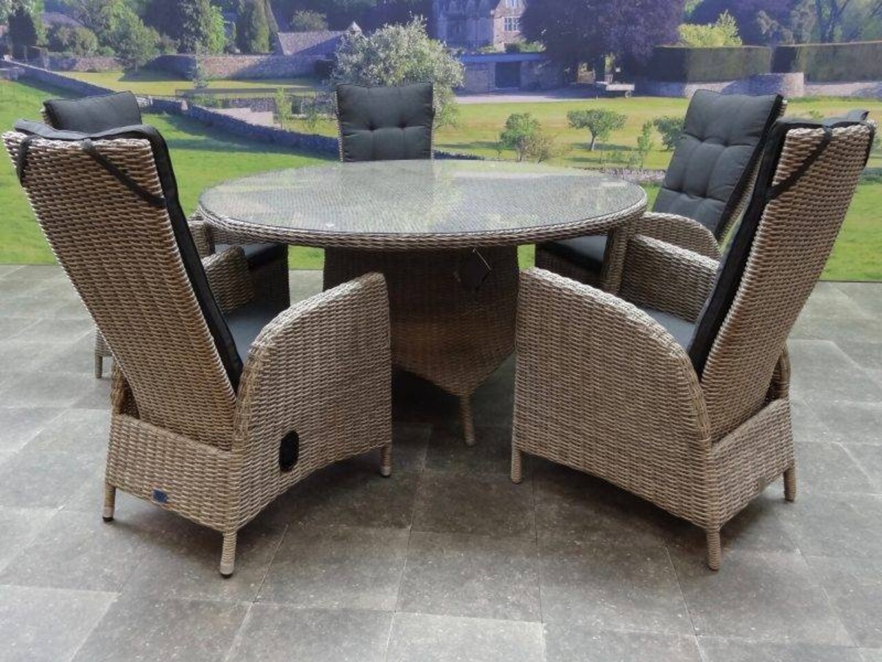 AVH-Collectie Showroommodel Riccione Menorca dining tuinset 150 cm rond verstelbaar 7-delig grijs AVH-Collectie Showroommodel Riccione Menorca dining tuinset 150 cm rond verstelbaar 7-delig grijs
