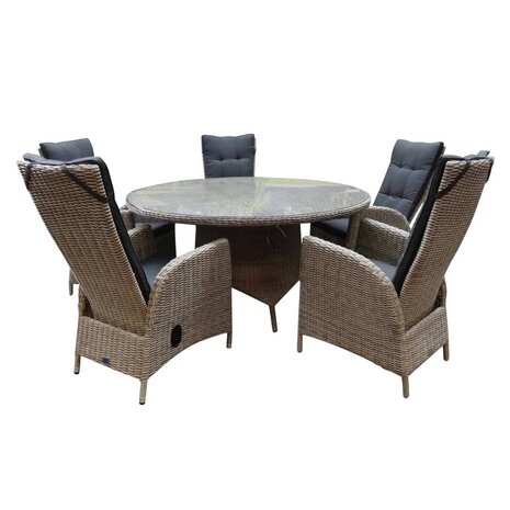 AVH-Collectie Showroommodel Riccione Menorca dining tuinset 150 cm rond verstelbaar 7-delig grijs AVH-Collectie Showroommodel Riccione Menorca dining tuinset 150 cm rond verstelbaar 7-delig grijs