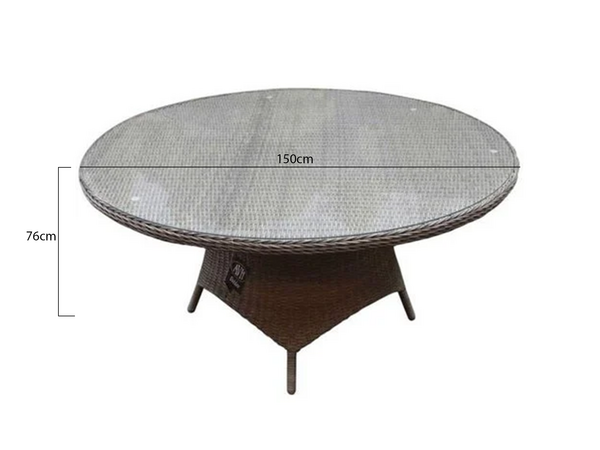 AVH-Collectie Showroommodel Riccione Menorca dining tuinset 150 cm rond verstelbaar 7-delig grijs AVH-Collectie Showroommodel Riccione Menorca dining tuinset 150 cm rond verstelbaar 7-delig grijs