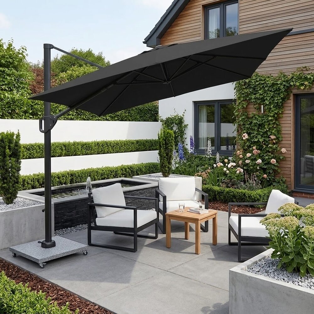 Platinum Voyager T2 zweefparasol 270x270 cm Faded black Platinum Voyager T2 zweefparasol 270x270 cm Faded black