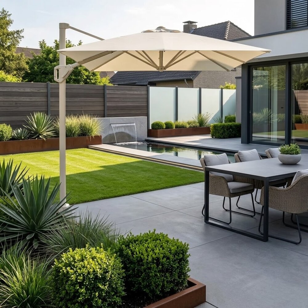 Platinum Voyager T1 zweefparasol 250x250 cm sandstone Ivory