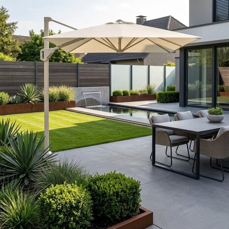 Platinum Voyager T1 zweefparasol 250x250 cm sandstone Ivory