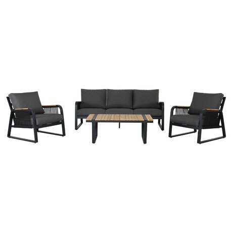 AVH-Collectie Showroommodel Minnesota stoel bank loungeset 4 delig aluminium antraciet rope AVH-Collectie Showroommodel Minnesota stoel bank loungeset 4 delig aluminium antraciet rope