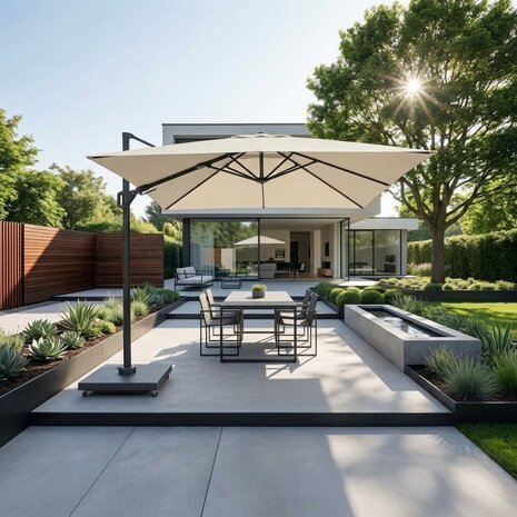 Platinum Challenger T2 premium zweefparasol 300x300 cm champagne Platinum Challenger T2 premium zweefparasol 300x300 cm champagne
