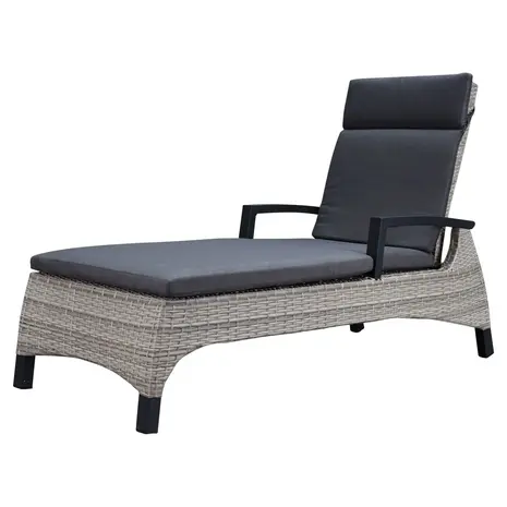 AVH-Collectie Showroommodel 2 x Dallas ligbed 162x70xH101 cm grijs wicker