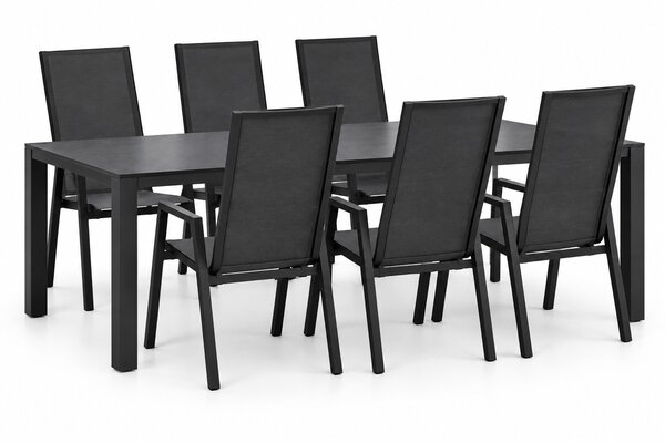 AVH-Collectie Showroommodel Vigo Nancy 7-delig dining tuinset  210x96xH75 cm aluminium antraciet