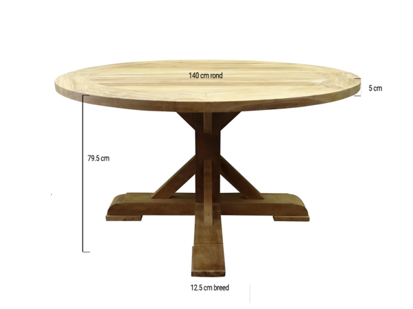 AVH-Collectie Showroommodel Xena dining tuintafel 140 cm rond teak