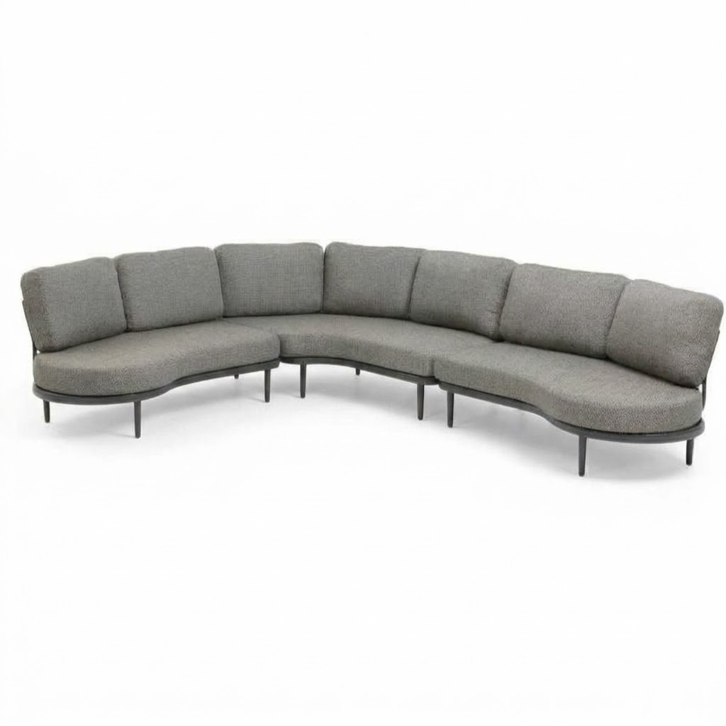 AVH-Collectie Serenno organische loungeset 3 delig antraciet aluminium