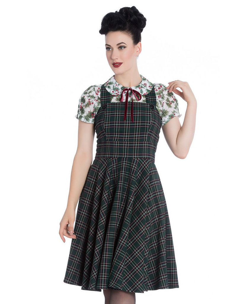 Hell Bunny SPECIAL ORDER Hell Bunny Peebles Pinafore Dress Green