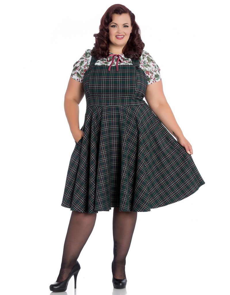 Hell Bunny SPECIAL ORDER Hell Bunny Peebles Pinafore Dress Green