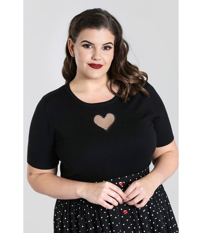 Hell Bunny Hell Bunny Heart Knitted Top Black
