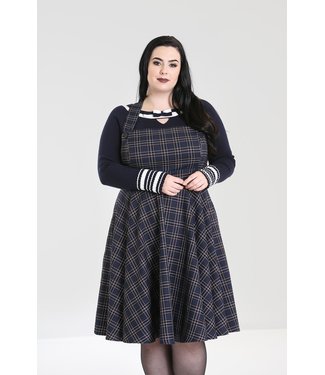 Hell Bunny SPECIAL ORDER Hell Bunny Peebles Pinafore Dress Navy