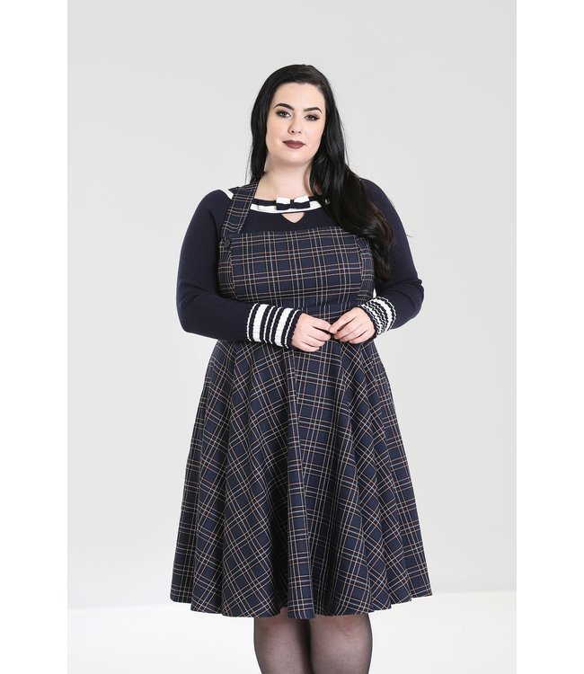 Hell Bunny SPECIAL ORDER Hell Bunny Peebles Pinafore Dress Navy