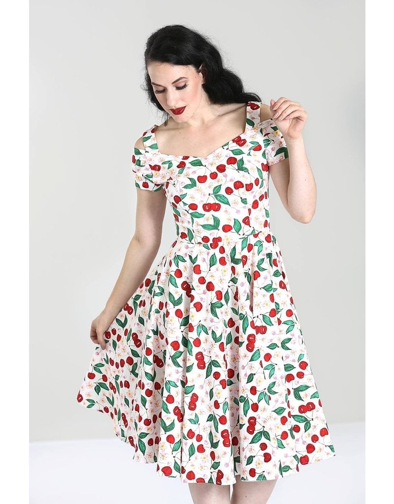 Hell Bunny SPECIAL ORDER Hell Bunny Yvette 50s White Cherry Dress