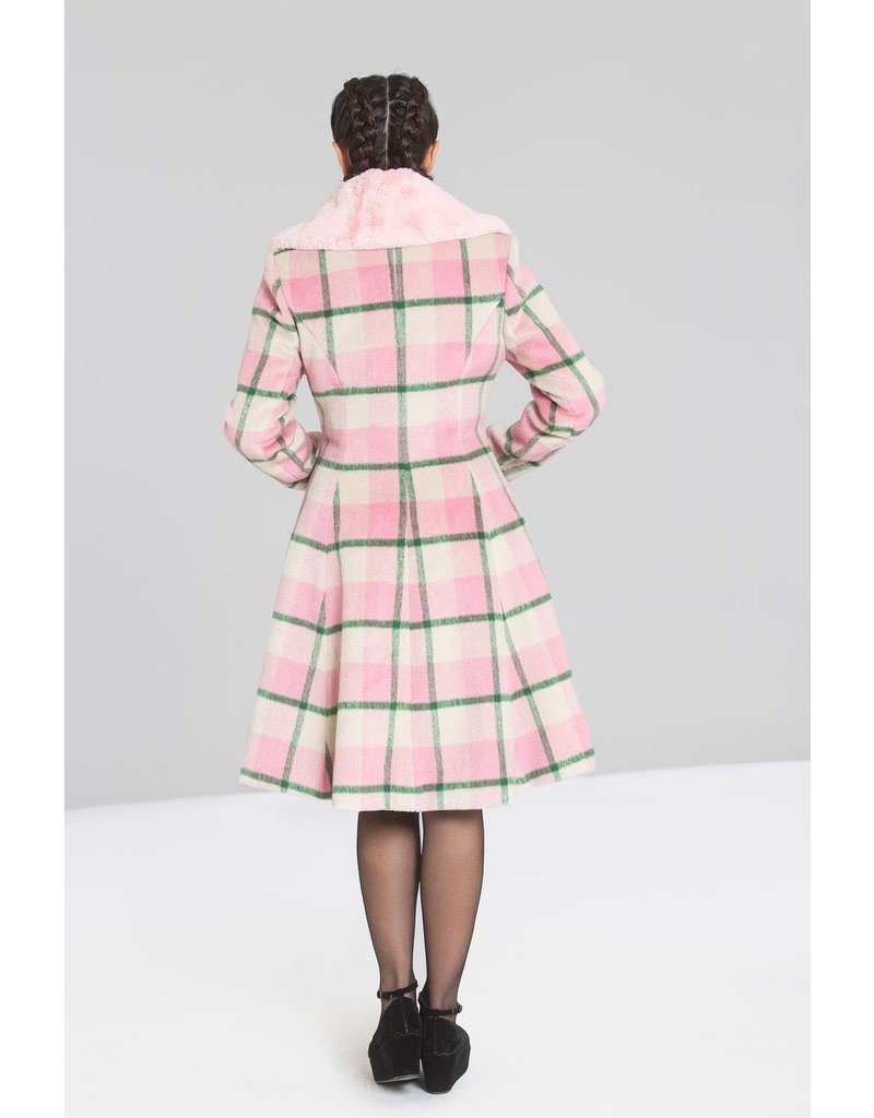 Hell Bunny SPECIAL ORDER Hell Bunny Millicent Checked Coat Pink