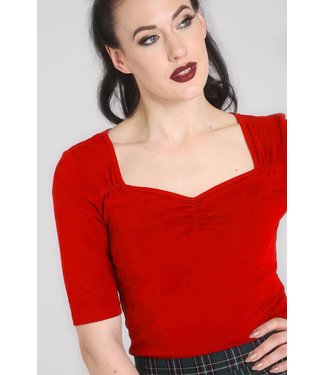 Hell Bunny Hell Bunny Philippa Jersey Top Red