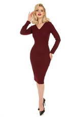 Hearts and Roses Hearts & Roses Cassia Burgundy Wiggle Dress