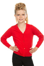 Hearts and Roses Hearts & Roses 50s V-Neck Kids Cardigan Red