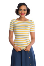 Banned Dancing Days Kate Striped Top Yellow Blue