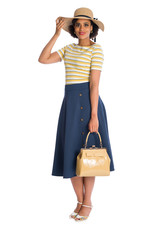 Banned Dancing Days Kate Striped Top Yellow Blue