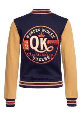Queen Kerosin Queen Kerosin College Sweat Jacket "Wonder Woman" Beige & Blue