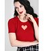 Hell Bunny Hell Bunny 1950s Heart Red Knitted Top