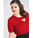 Hell Bunny Hell Bunny 1950s Heart Red Knitted Top