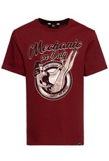 King Kerosin King Kerosin T-Shirt Mechanic On Duty Wine Red T-shirt
