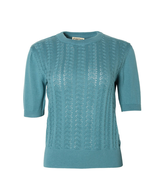 Circus Circus Ajour Knitted Top Turquoise