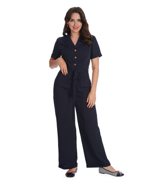 Banned Banned 1950s Pleased as Punch Jumpsuit Navy