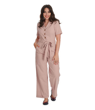Banned Banned 1950s Adventure Ahead Jumpsuit Pink